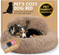 PetJett Calming Dog Bed Medium Size Dog - 30'' Donut Bed, Washable Dog Bed, Anti-Slip & Super Soft Fluffy Plush Round Dog Bed, Anti-Anxiety Premium Comfort Pet Bed, Fits Dogs Upto 45 lbs - Dark Grey