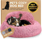 PetJett Calming Dog Bed Medium Size Dog - 30'' Donut Bed, Washable Dog Bed, Anti-Slip & Super Soft Fluffy Plush Round Dog Bed, Anti-Anxiety Premium Comfort Pet Bed, Fits Dogs Upto 45 lbs - Dark Grey