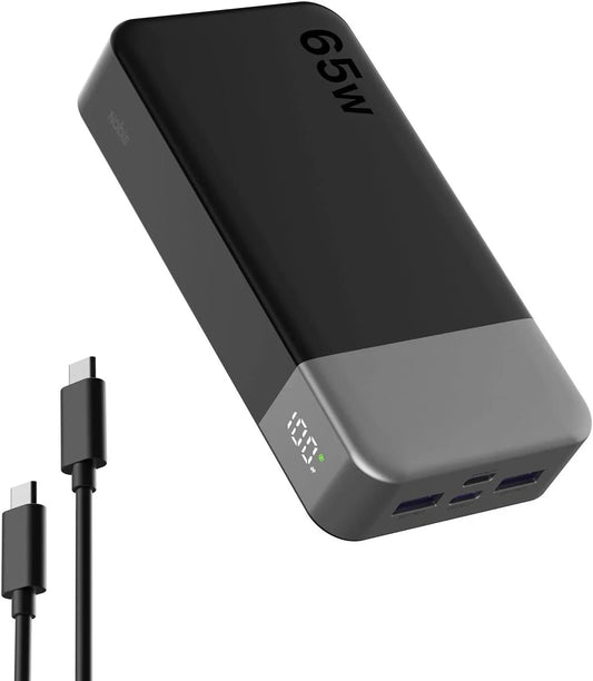 Power Bank 20000mAh 65W Charging Portable External Battery Backup For Cell Phone