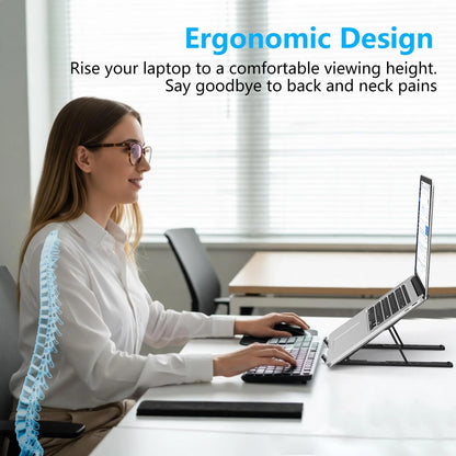 Adjustable Laptop Stand, Portable Laptop Riser for Desk, ABS+Silicone Foldabl.