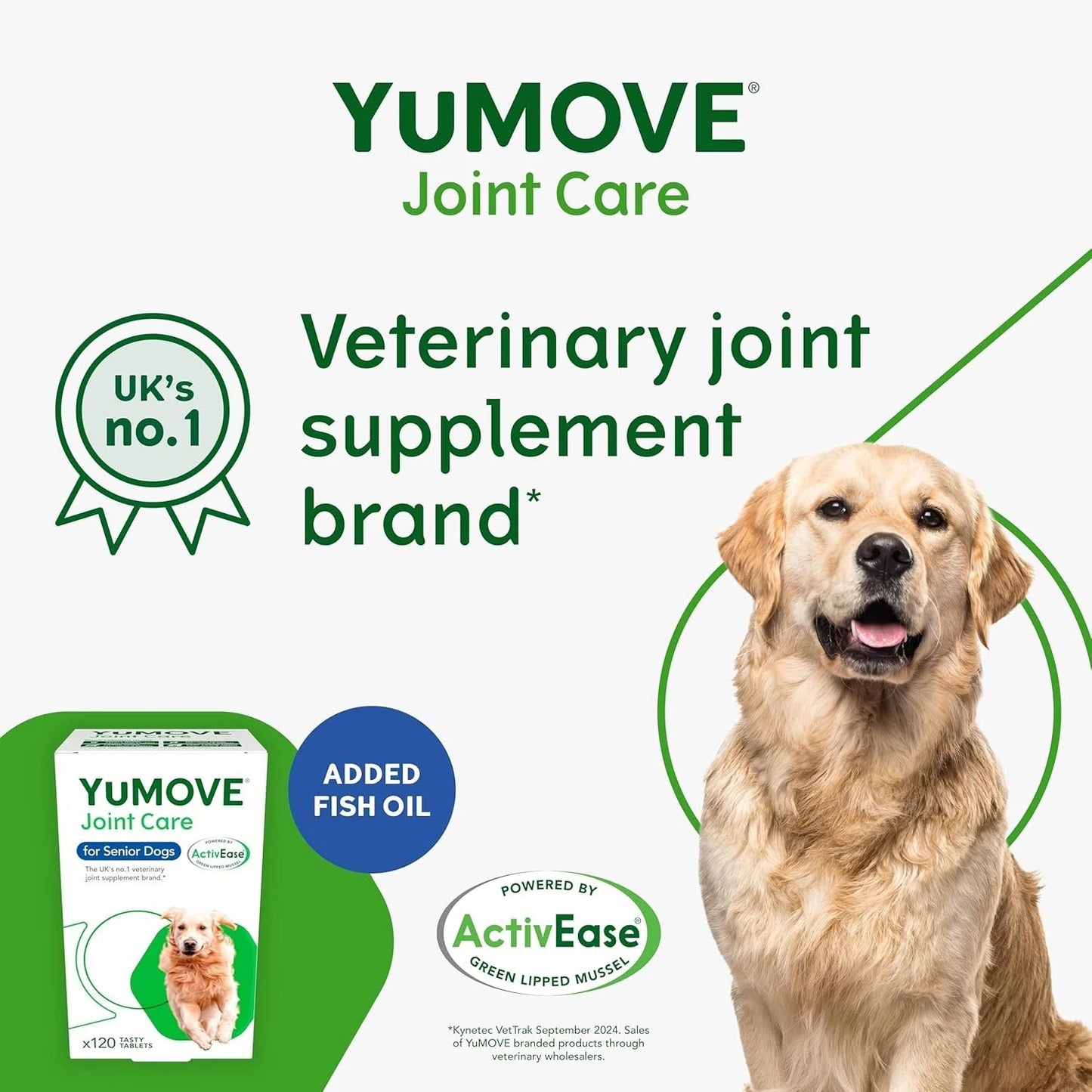 Yu-MOVE Senior Dog Joint Supplement Joint Aid for Senior Dogs Aged 8+ 240 Tablet