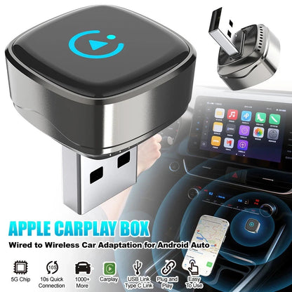 2 in 1 Carplay Wireless Adapter for iPhone Android USB Car Dongle Plug & Play