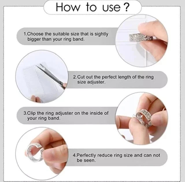 Ring Size Reducer Set Of Invisible Silicone Pads For Loose Rings UK