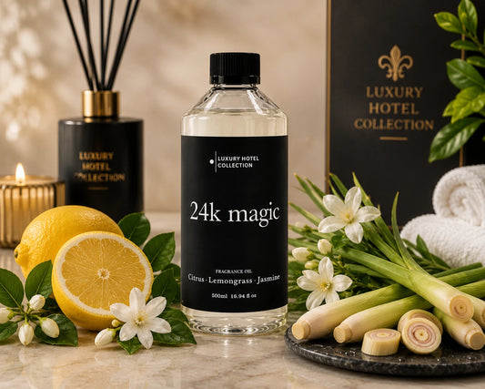 24K Magic 500mL Diffuser Oil Inspired By L Hotels & AROMA360 - Hotel Collection