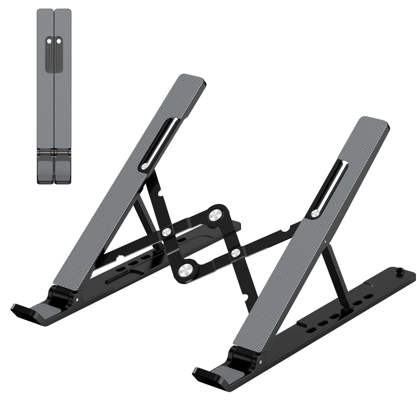 Adjustable Laptop Stand, Portable Laptop Riser for Desk, ABS+Silicone Foldabl.