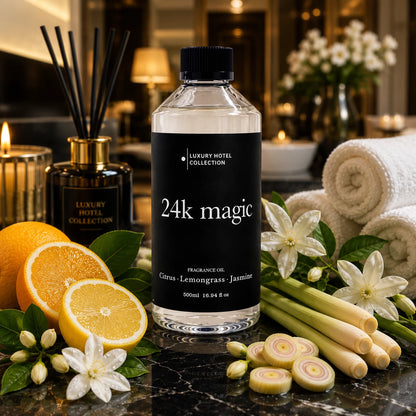 24K Magic 500mL Diffuser Oil Inspired By L Hotels & AROMA360 - Hotel Collection